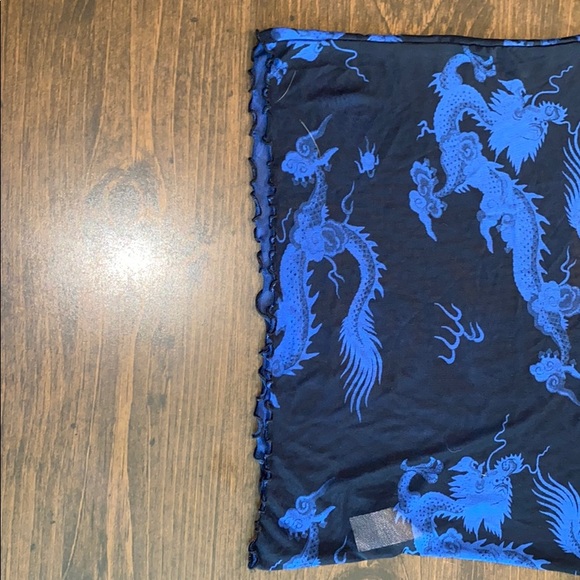 Spit Flames long sleeve Mesh Top -Royal/Combo - Picture 5 of 6